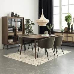 Olivine Boas Houten Vitrinekast met Lade - B 110 cm - Gerookt Eiken