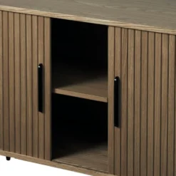 Olivine Lenn Dressoir Gerookt Eiken - Hout - Schuifdeuren - B 180 cm