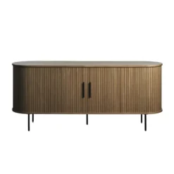 Olivine Lenn Dressoir Gerookt Eiken - Hout - Schuifdeuren - B 180 cm