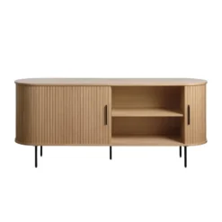 Olivine Lenn Dressoir Ovaal Naturel - Hout - Schuifdeuren - B 180 cm