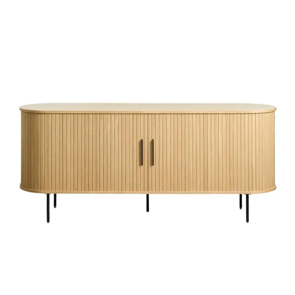 Olivine Lenn Dressoir Ovaal Naturel - Hout - Schuifdeuren - B 180 cm