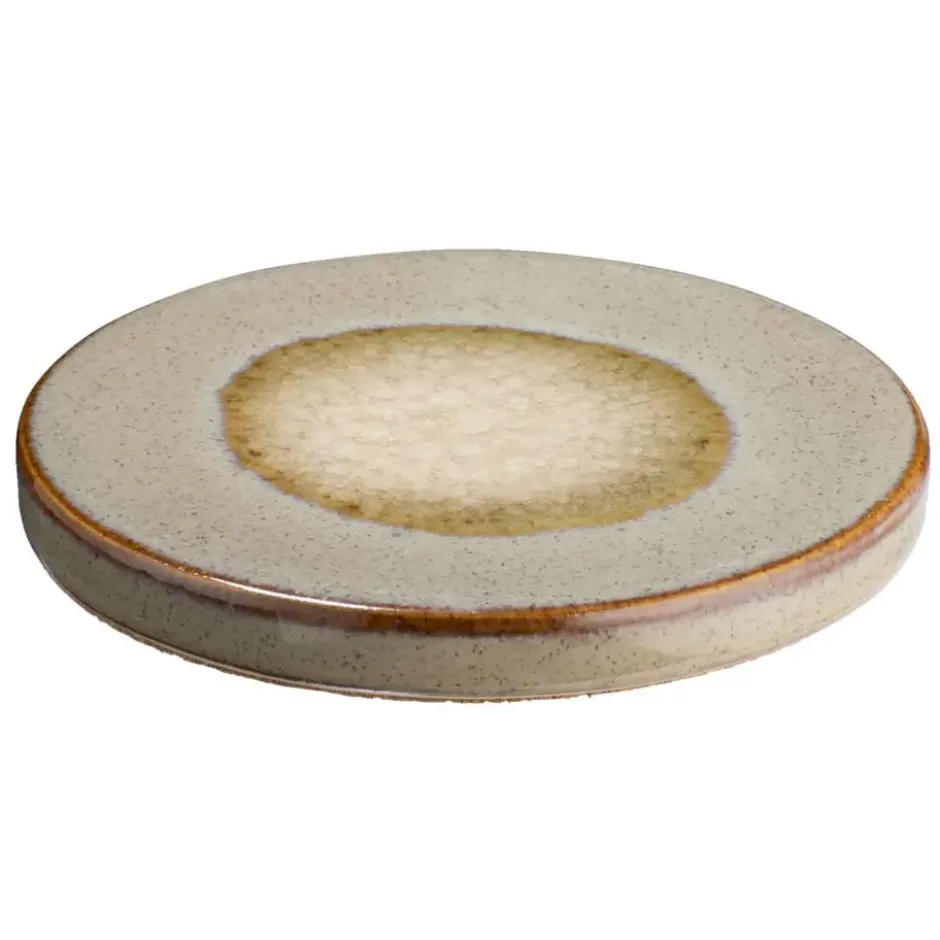 Onderzetter glazuur - beige keramiek - Ø11 cm