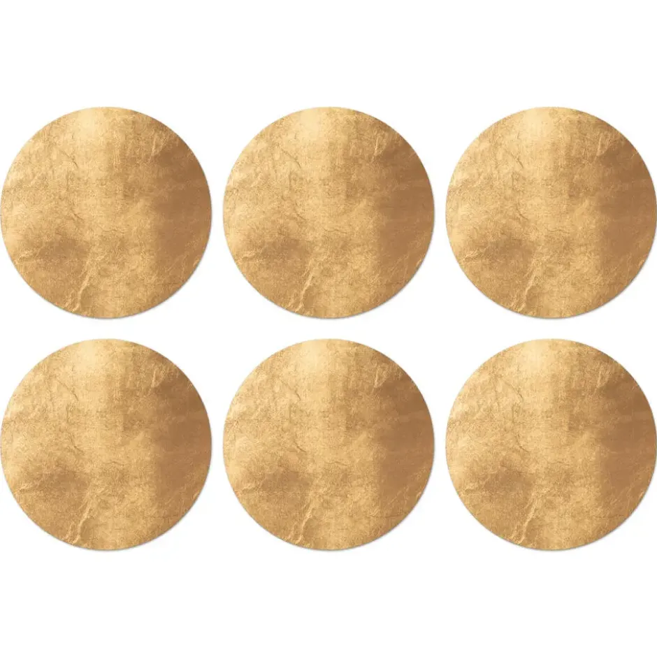 Onderzetter 6 stuks 10x10 cm Lichtval op een gouden muur