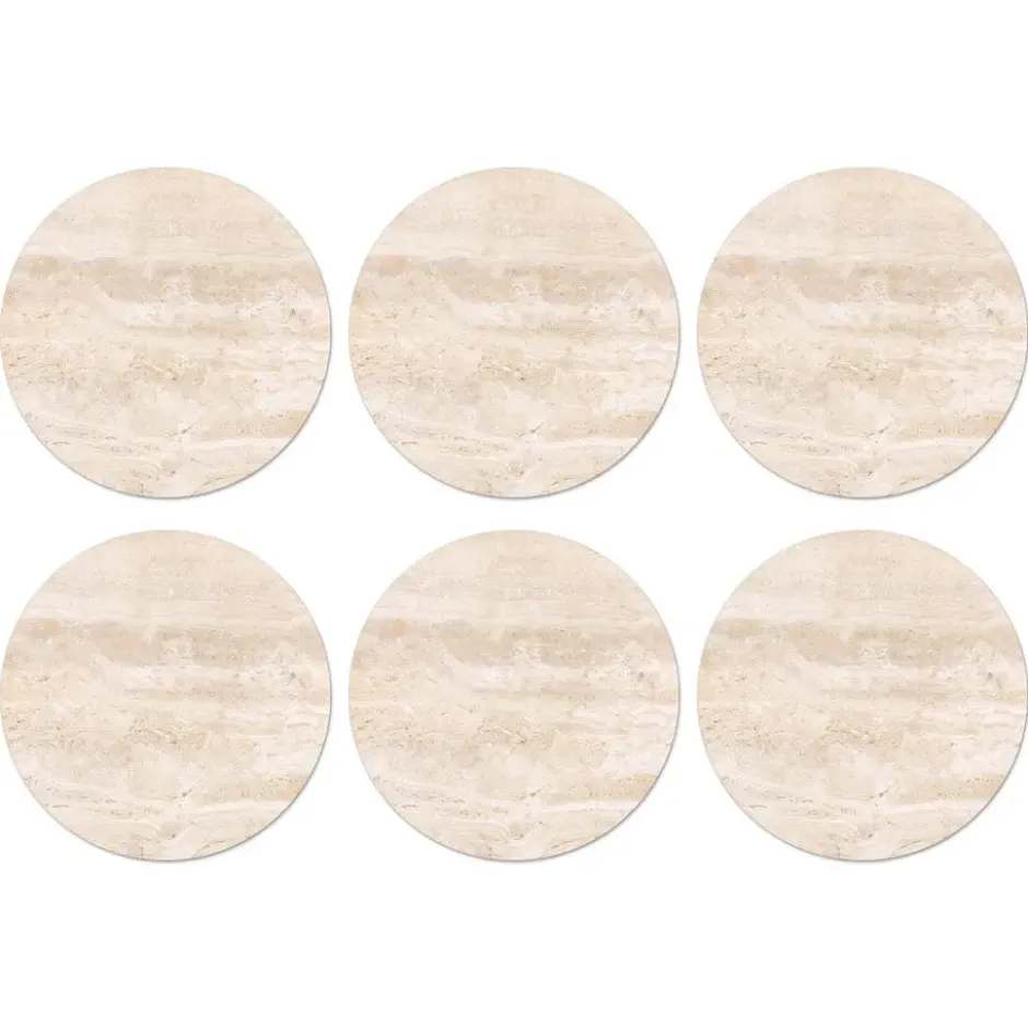 Onderzetter 6 stuks 10x10 cm Marmer - Stenen - Zand - Textuur