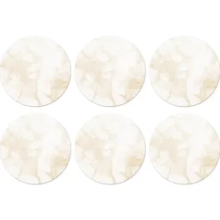Onderzetter 6 stuks 10x10 cm Marmer - Wit - Goud - Luxe