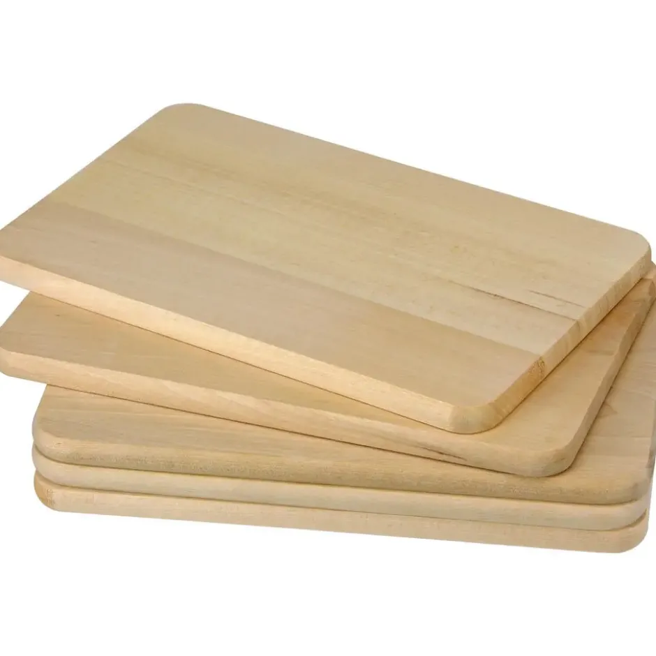 Ontbijtplankjes - 5x - hout - snijplankje - 21,5 x 13,5 cm