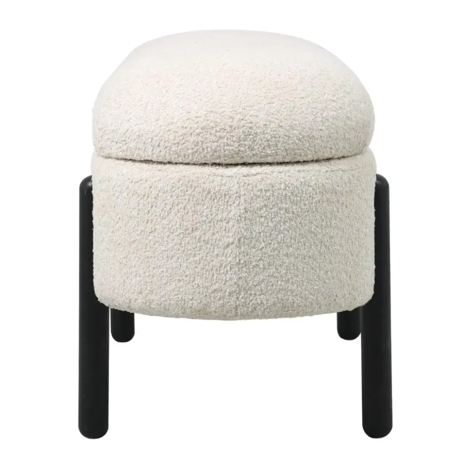 Opbergbank Stof Beige - Met Opbergruimte - 108x41x48cm - Vieve