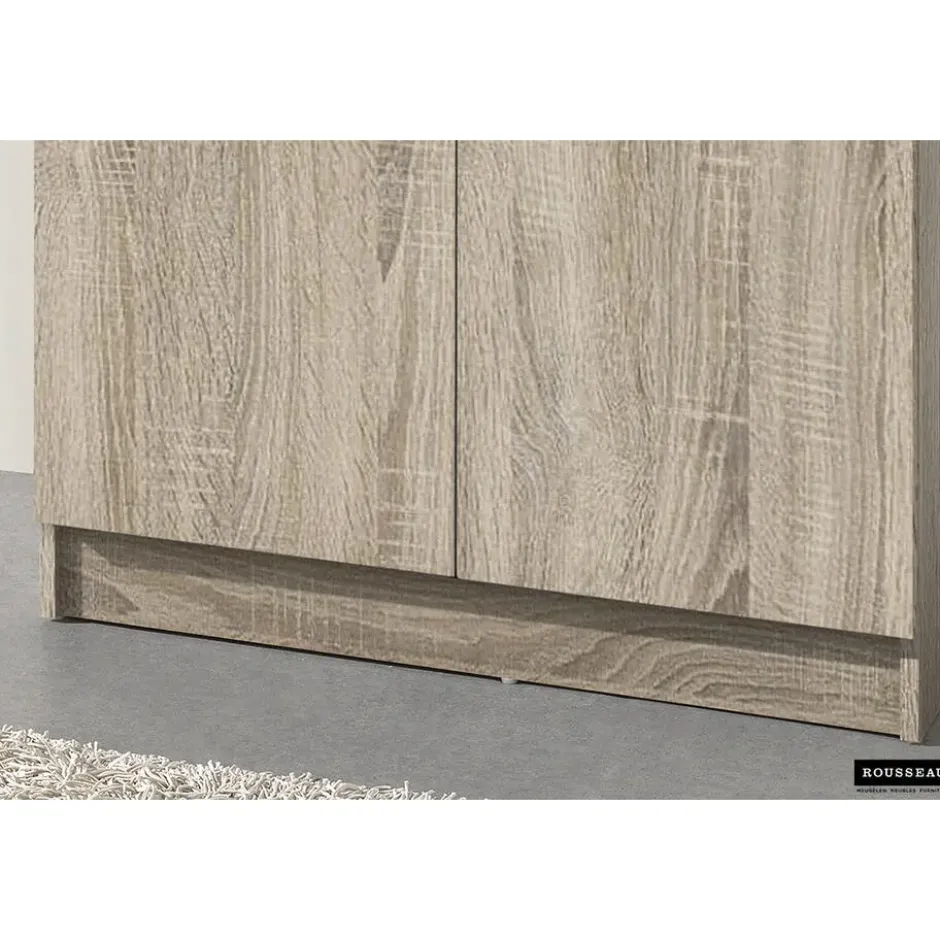 Opbergkast Ray 80cm met 2 deuren en 4 legplanken - sonoma eik