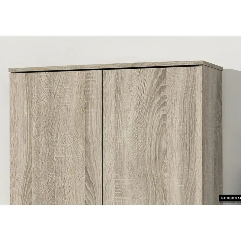 Opbergkast Ray 80cm met 2 deuren en 4 legplanken - sonoma eik