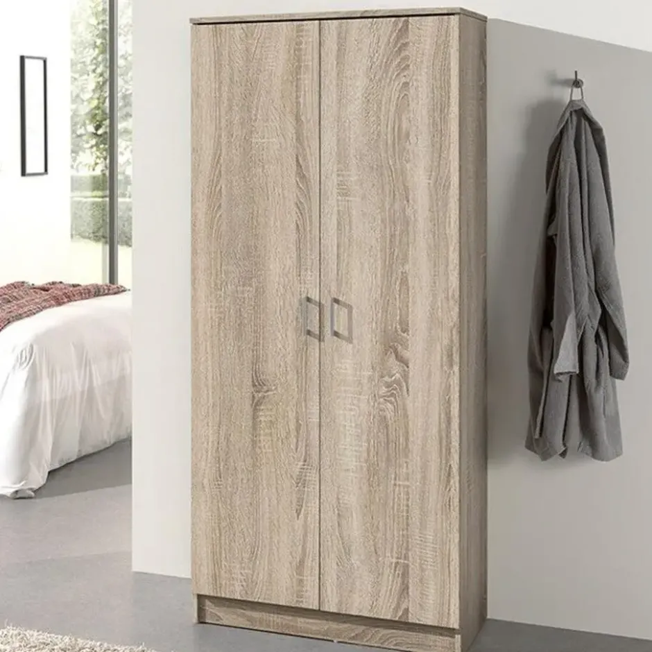 Opbergkast Ray 80cm met 2 deuren en 4 legplanken - sonoma eik