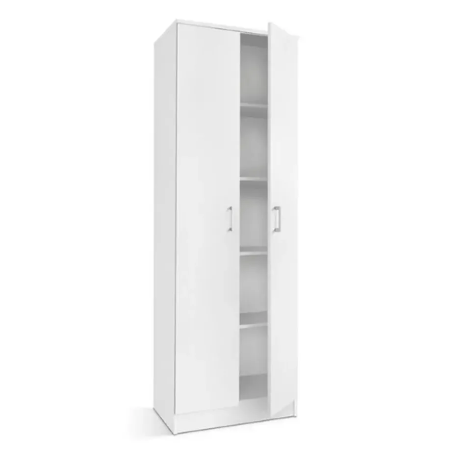 Opbergkast Ray 60cm met 2 deuren en 4 legplanken - wit