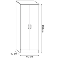 Opbergkast Ray 60cm met 2 deuren en 4 legplanken - wit