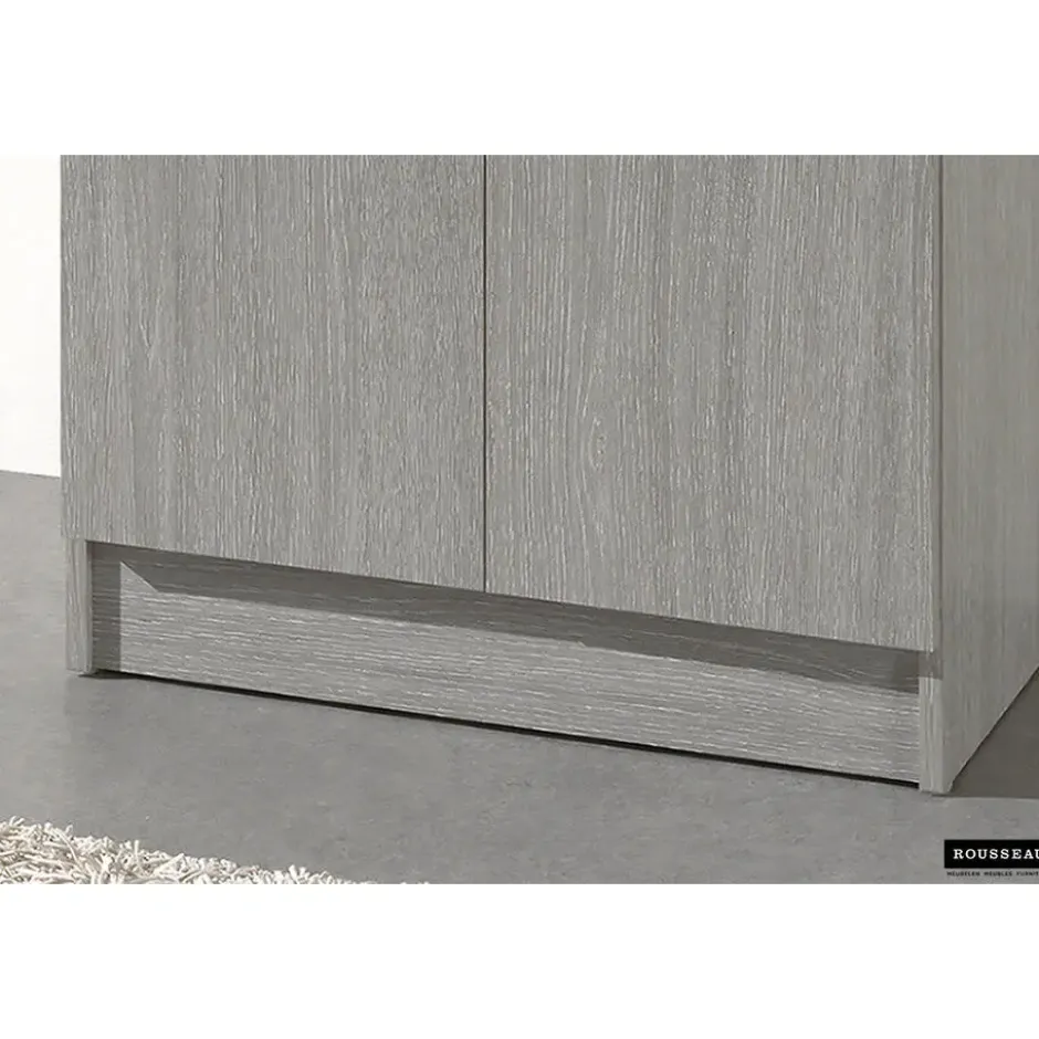Opbergkast Ray 60cm met 2 deuren en 4 legplanken in grijze eik