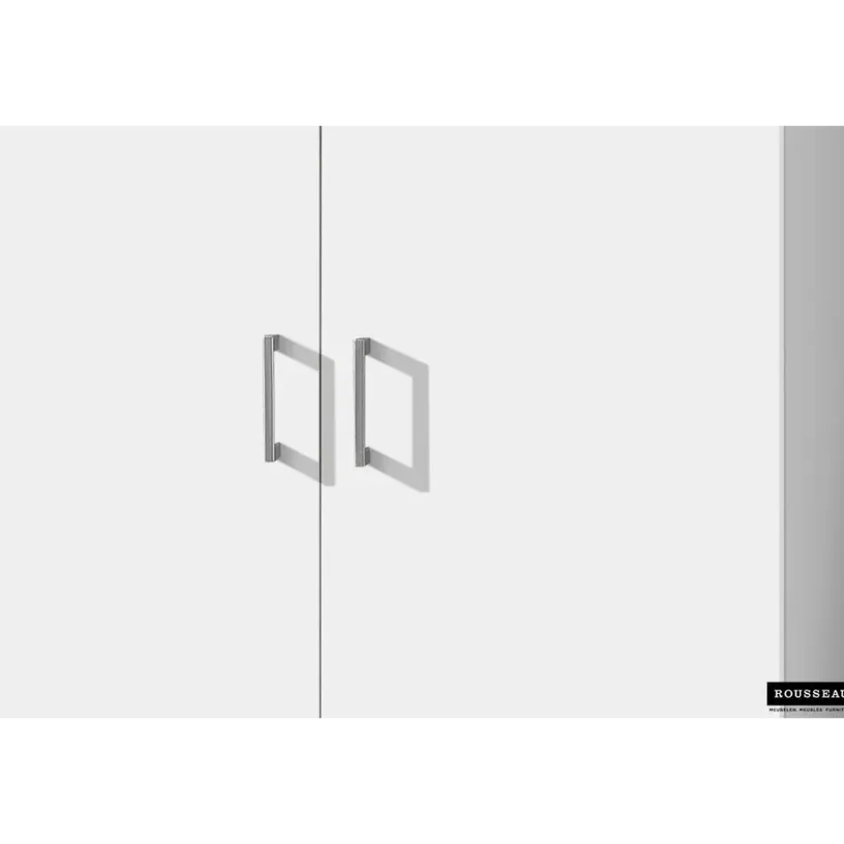 Opbergkast Ray 80cm met 2 deuren en 4 legplanken - wit