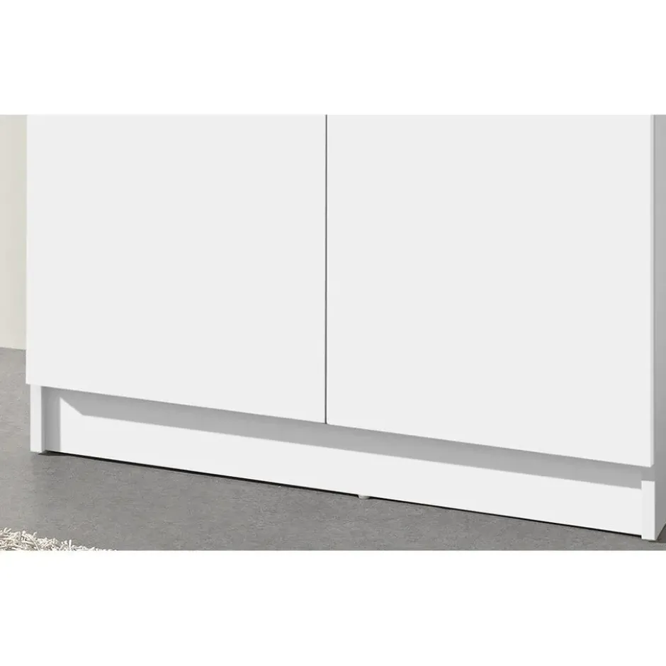 Opbergkast Ray 80cm met 2 deuren en 4 legplanken - wit