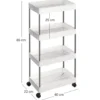 Opbergtrolley - 4 niveaus - 40x86x22 cm - wit