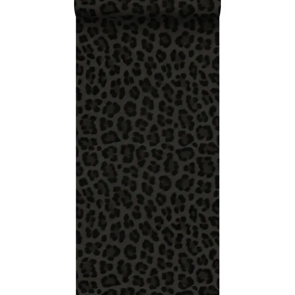 Origin behang - panterprint - donkergrijs en zwart - 0.53 x 10.05 m