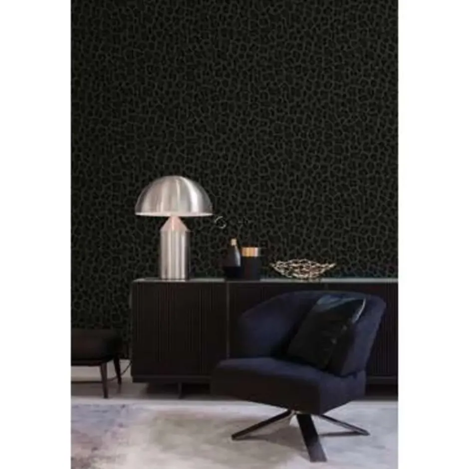 Origin behang - panterprint - donkergrijs en zwart - 0.53 x 10.05 m