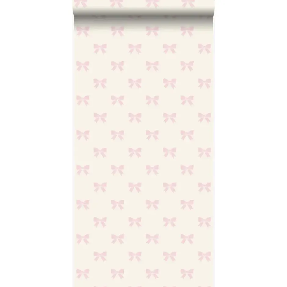 Origin behang - strikjes - wit en licht roze - 53 cm x 10,05 m