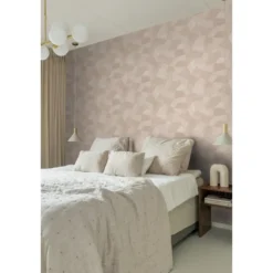 Origin Wallcoverings behang grafisch 3D motief zacht roze - 53 x 1005 cm