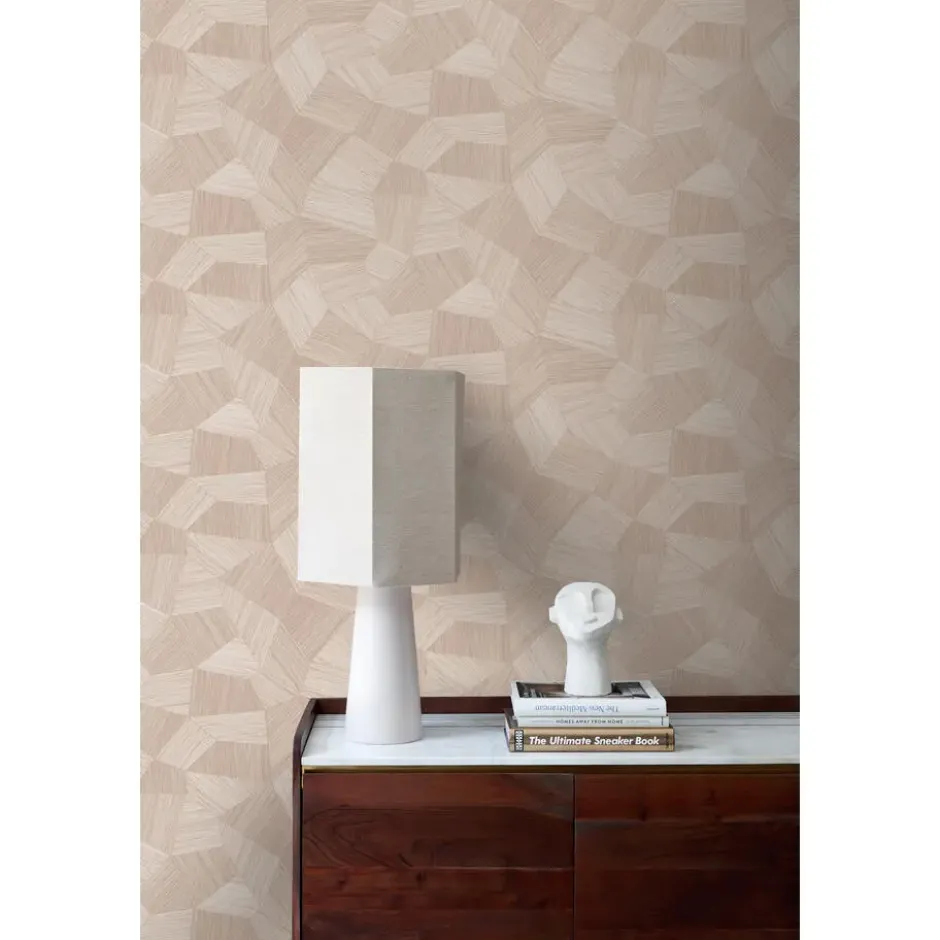 Origin Wallcoverings behang grafisch 3D motief zacht roze - 53 x 1005 cm