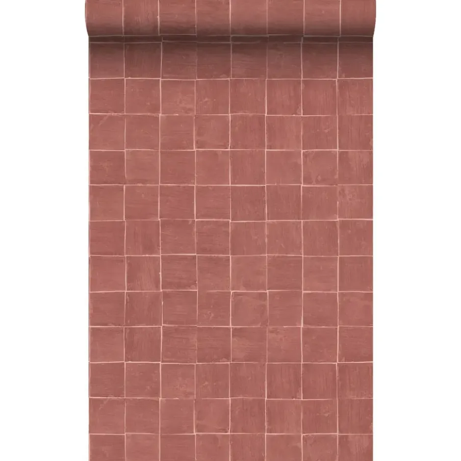 Origin Wallcoverings behang tegelmotief terracotta - 50 x 900 cm