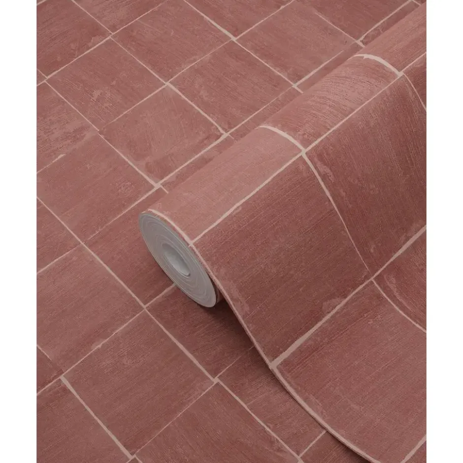 Origin Wallcoverings behang tegelmotief terracotta - 50 x 900 cm