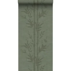 Origin Wallcoverings behang bamboe vergrijsd groen - 50 x 900 cm