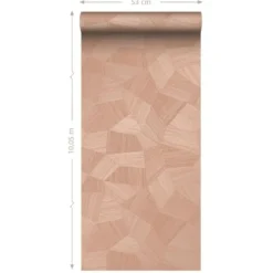 Origin Wallcoverings behang grafisch 3D motief terracotta roze - 53 x 1005 cm