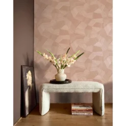 Origin Wallcoverings behang grafisch 3D motief terracotta roze - 53 x 1005 cm