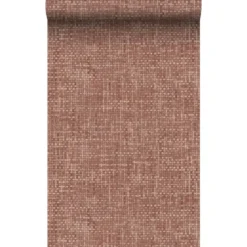Origin Wallcoverings behang geweven linnenstructuur terracotta - 50 x 900 cm