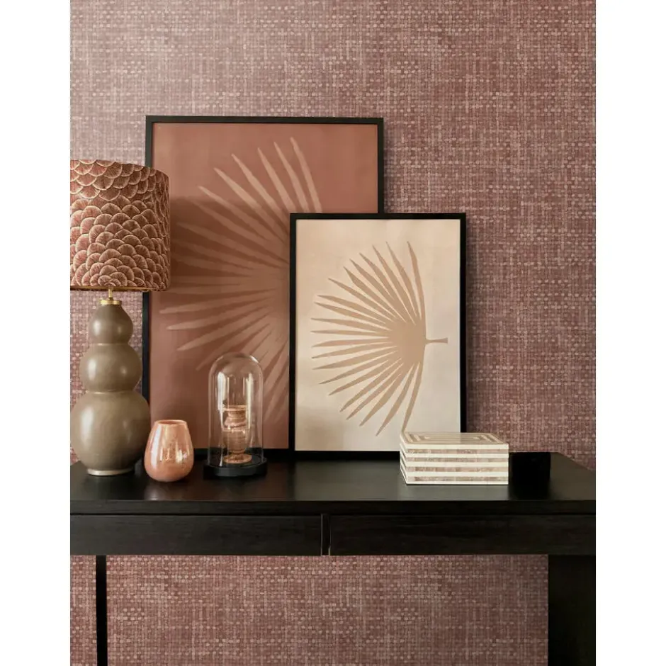 Origin Wallcoverings behang geweven linnenstructuur terracotta - 50 x 900 cm