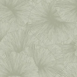 Origin Wallcoverings behang 3D-motief bladeren vergrijsd groen - 53 x 1005 cm