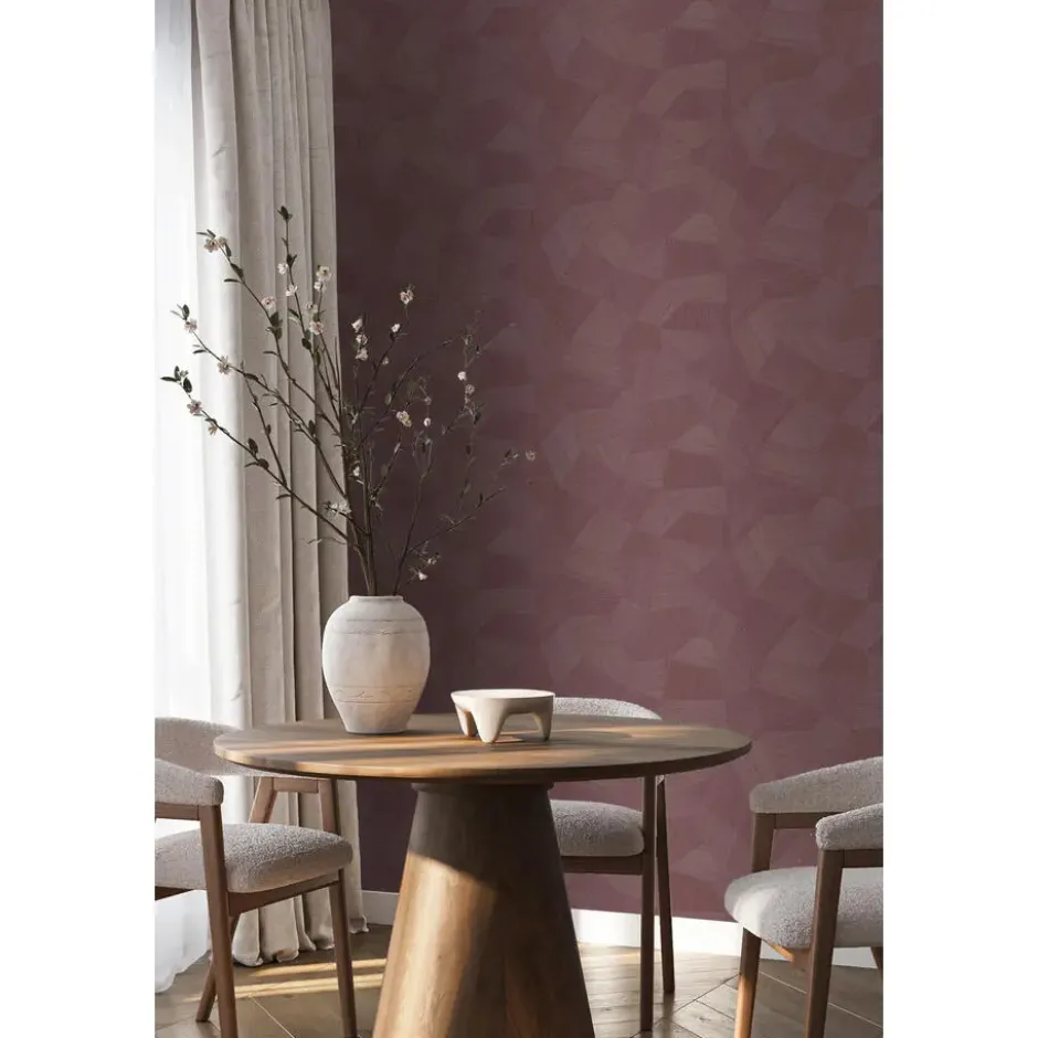 Origin Wallcoverings behang grafisch 3D motief mauve taupe - 50 x 900 cm