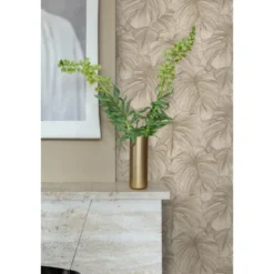 Origin Wallcoverings behang 3D-motief bladeren zand beige - 50 x 900 cm