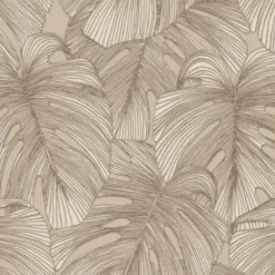 Origin Wallcoverings behang 3D-motief bladeren zand beige - 50 x 900 cm