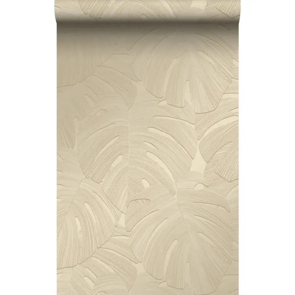Origin Wallcoverings behang tropische bladeren taupe - 53 x 1005 cm