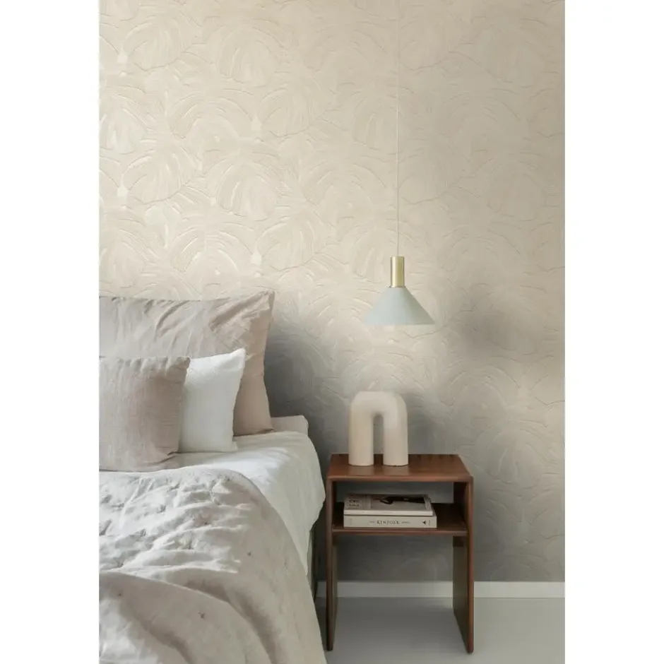 Origin Wallcoverings behang tropische bladeren taupe - 53 x 1005 cm