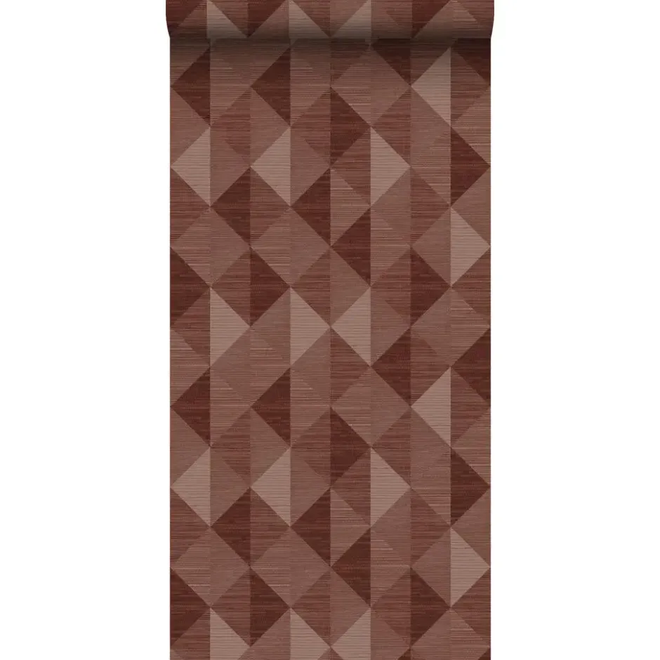 Origin Wallcoverings behang grasweefsel in grafisch 3D motief bordeaux rood