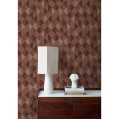 Origin Wallcoverings behang grasweefsel in grafisch 3D motief bordeaux rood