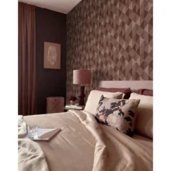 Origin Wallcoverings behang grasweefsel in grafisch 3D motief bordeaux rood
