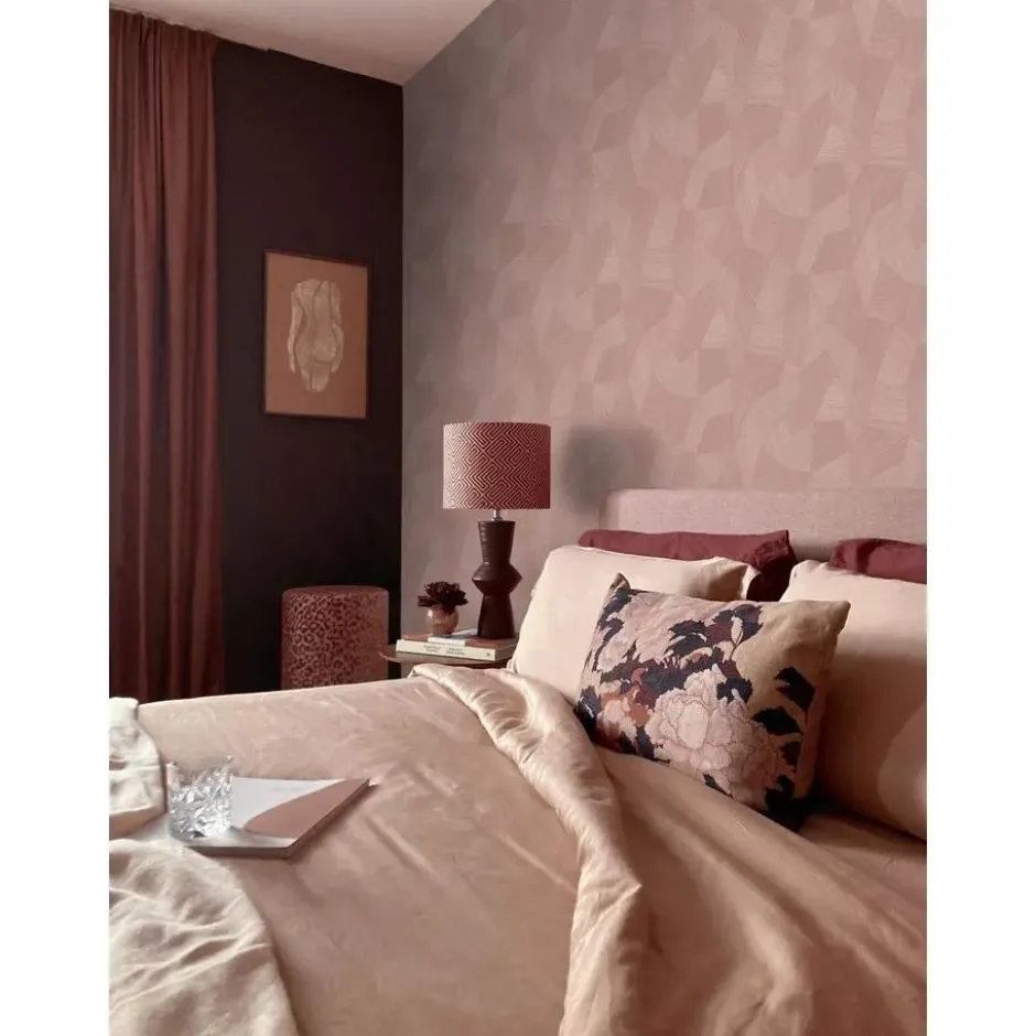 Origin Wallcoverings behang grafisch 3D motief roze - 50 x 900 cm