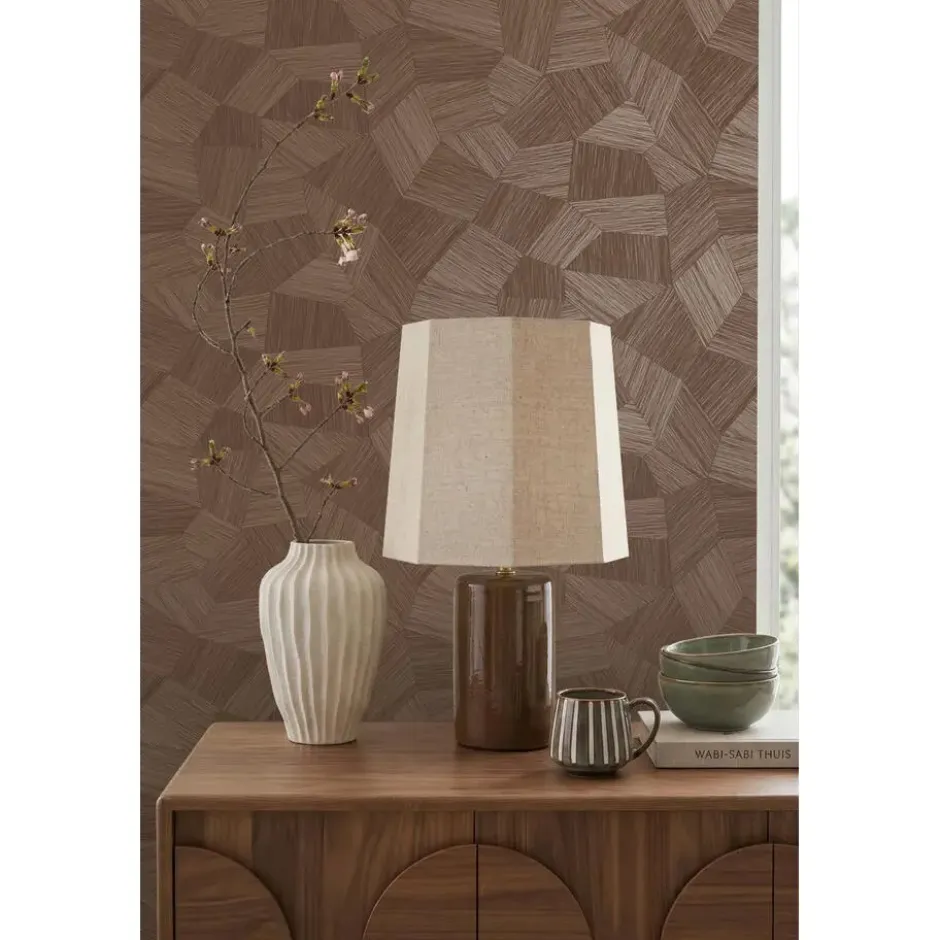 Origin Wallcoverings behang grafisch 3D motief roest bruin - 53 x 1005 cm