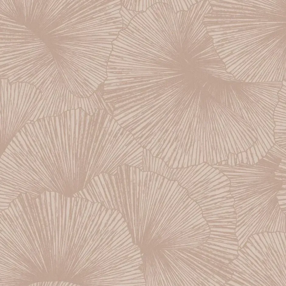 Origin Wallcoverings behang 3D-motief bladeren licht terracotta - 53 x 1005 cm