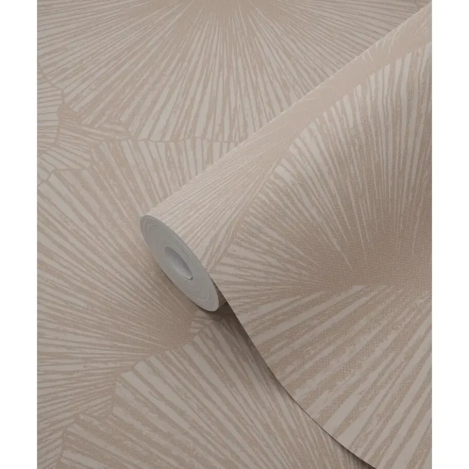 Origin Wallcoverings behang 3D-motief bladeren licht terracotta - 53 x 1005 cm