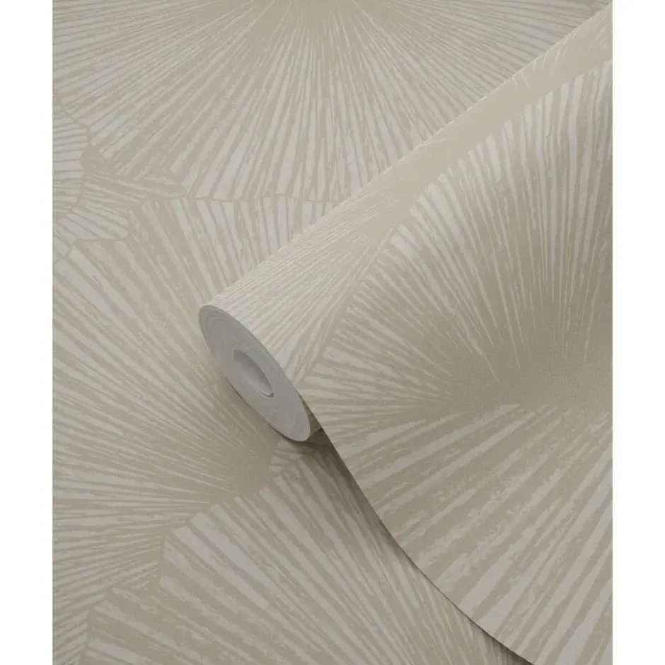 Origin Wallcoverings behang 3D-motief bladeren beige - 53 x 1005 cm