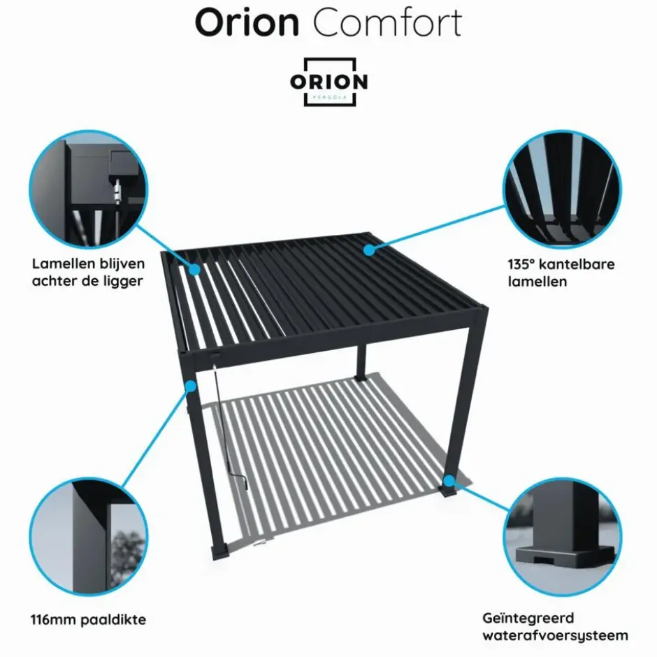 Orion Comfort terrasoverkapping 300 x 360 cm lichtgrijs