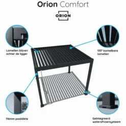 Orion Comfort terrasoverkapping 300 x 530 cm lichtgrijs