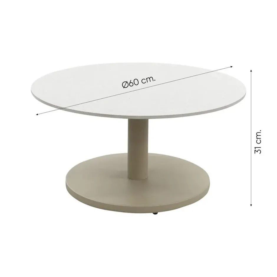 Orion salontafel voor buiten Ø60 cm. - Keramiek/Latte