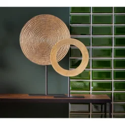 Ornament op voet Waiwo - Antiek Brons/Zwart - 25x10x39cm